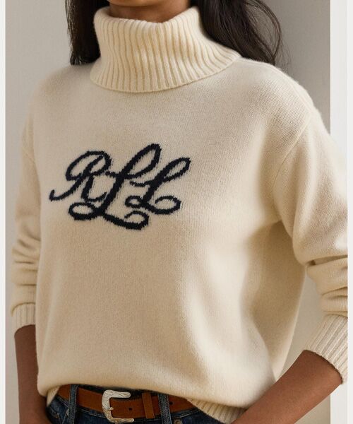 LAUREN RALPH LAUREN / ローレン ラルフ ローレン ニット・セーター | ロゴ カシミヤ タートルネック セーター | 詳細4