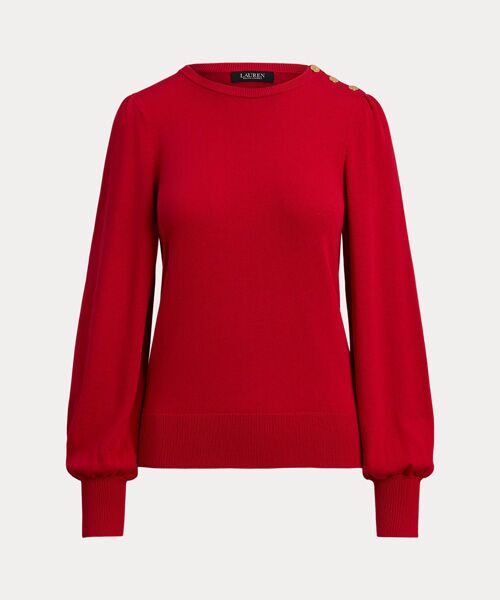 LAUREN RALPH LAUREN / ローレン ラルフ ローレン ニット・セーター | ボタントリム パフスリーブ セーター | 詳細1