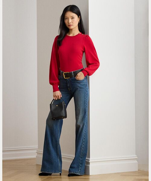 LAUREN RALPH LAUREN / ローレン ラルフ ローレン ニット・セーター | ボタントリム パフスリーブ セーター | 詳細2