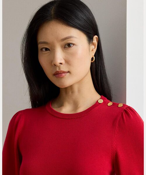 LAUREN RALPH LAUREN / ローレン ラルフ ローレン ニット・セーター | ボタントリム パフスリーブ セーター | 詳細4
