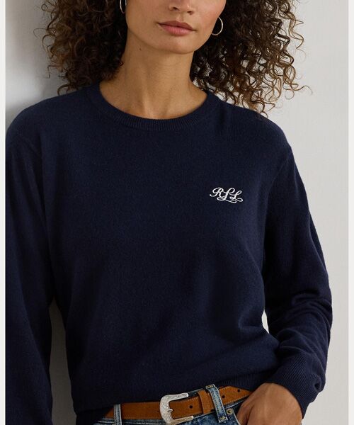LAUREN RALPH LAUREN / ローレン ラルフ ローレン ニット・セーター | エンブロイダリー カシミヤ クルーネック セーター | 詳細4