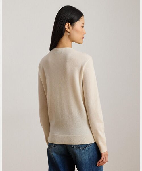 LAUREN RALPH LAUREN / ローレン ラルフ ローレン ニット・セーター | エンブロイダリー カシミヤ クルーネック セーター | 詳細3