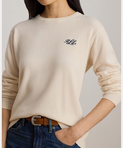 LAUREN RALPH LAUREN / ローレン ラルフ ローレン ニット・セーター | エンブロイダリー カシミヤ クルーネック セーター | 詳細4