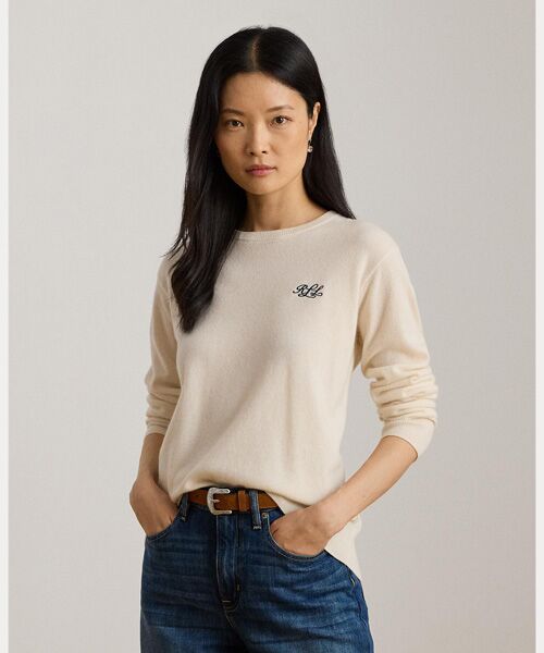 LAUREN RALPH LAUREN/ローレン ラルフ ローレン エンブロイダリー カシミヤ クルーネック セーター 101ナチュラル XS LAUREN RALPH LAUREN/ローレン ラルフ ローレン エンブロイダリー カシミヤ クルーネック セーター 101ナチュラル XS