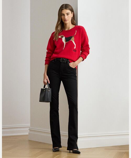 LAUREN RALPH LAUREN / ローレン ラルフ ローレン ニット・セーター | インターシャニット フォックスハウンド コットン セーター | 詳細2
