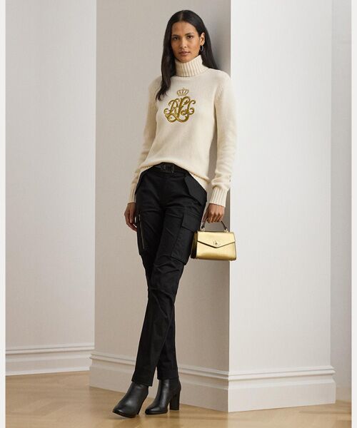 LAUREN RALPH LAUREN / ローレン ラルフ ローレン ニット・セーター | エンブロイダリーロゴ ウールブレンド タートルネック | 詳細2