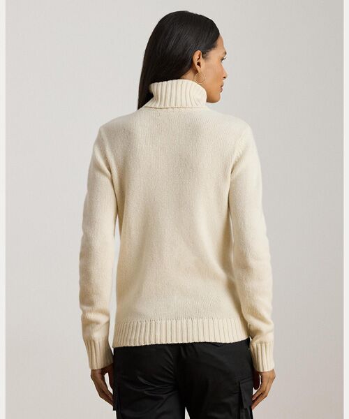 LAUREN RALPH LAUREN / ローレン ラルフ ローレン ニット・セーター | エンブロイダリーロゴ ウールブレンド タートルネック | 詳細3