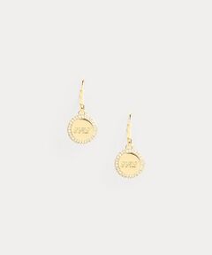 LAUREN RALPH LAUREN / ローレン ラルフ ローレン ピアス・イヤリング | ゴールドプレーテッド パヴェ ロゴ ドロップ イヤリング