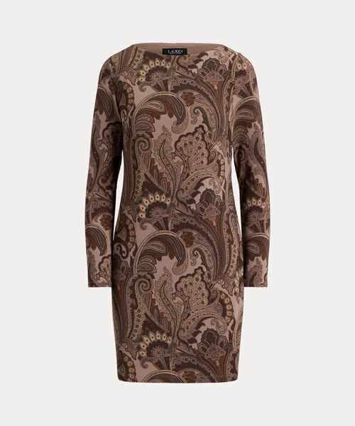LAUREN RALPH LAUREN / ローレン ラルフ ローレン ミニ丈・ひざ丈ワンピース | ペイズリー ストレッチ ジャージー ボートネック ドレス | 詳細1