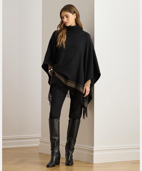 LAUREN RALPH LAUREN / ローレン ラルフ ローレン その他トップス | ツートーン ヘリンボーン タートルネック Ruana | 詳細5