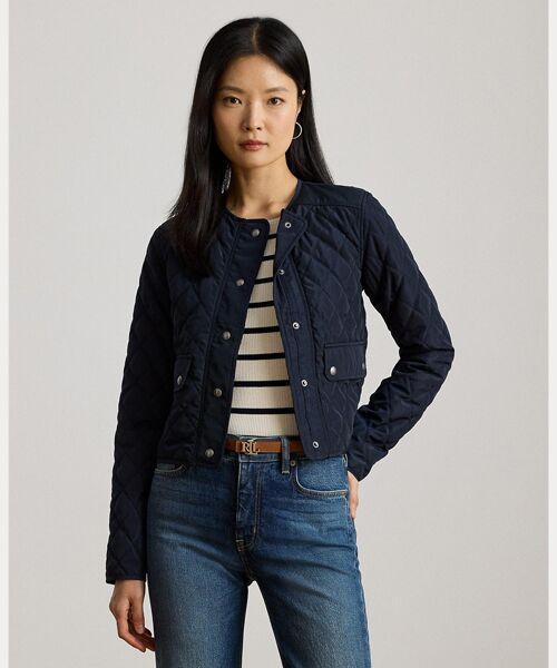 LAUREN RALPH LAUREN/ローレン ラルフ ローレン ダイヤモンドキルテッド クロップド ジャケット 410ネイビー 4