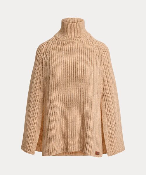 LAUREN RALPH LAUREN / ローレン ラルフ ローレン その他トップス | リブニット コットンブレンド モックネック ケープ | 詳細1