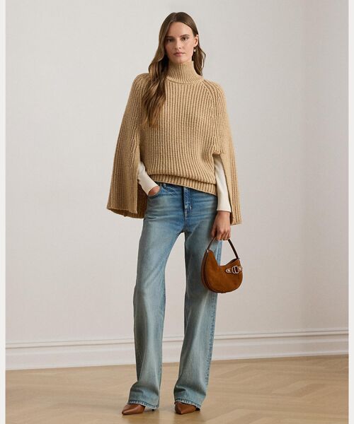 LAUREN RALPH LAUREN / ローレン ラルフ ローレン その他トップス | リブニット コットンブレンド モックネック ケープ | 詳細2