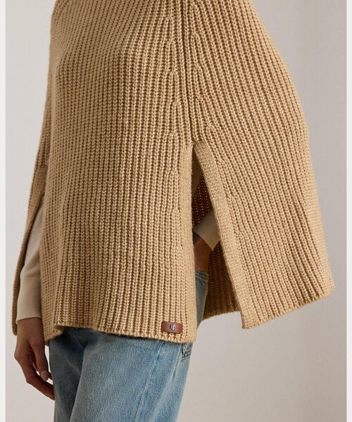 LAUREN RALPH LAUREN / ローレン ラルフ ローレン その他トップス | リブニット コットンブレンド モックネック ケープ | 詳細4