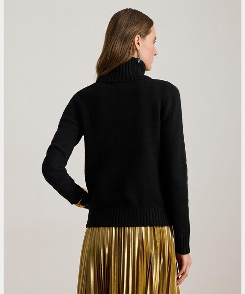 LAUREN RALPH LAUREN / ローレン ラルフ ローレン ニット・セーター | エンブロイダリーロゴ ウールブレンド タートルネック | 詳細3
