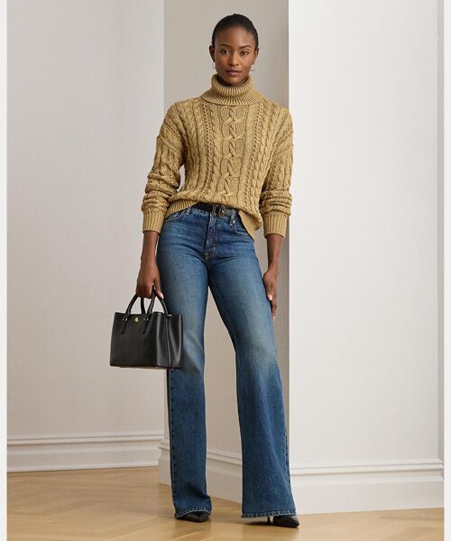 LAUREN RALPH LAUREN / ローレン ラルフ ローレン ニット・セーター | メタリック ケーブルニット タートルネック セーター | 詳細2