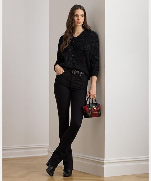 LAUREN RALPH LAUREN / ローレン ラルフ ローレン ニット・セーター | シークイン リブニット Vネック セーター | 詳細2