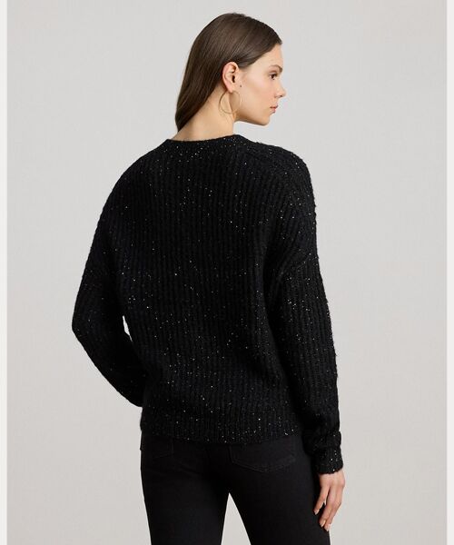 LAUREN RALPH LAUREN / ローレン ラルフ ローレン ニット・セーター | シークイン リブニット Vネック セーター | 詳細3