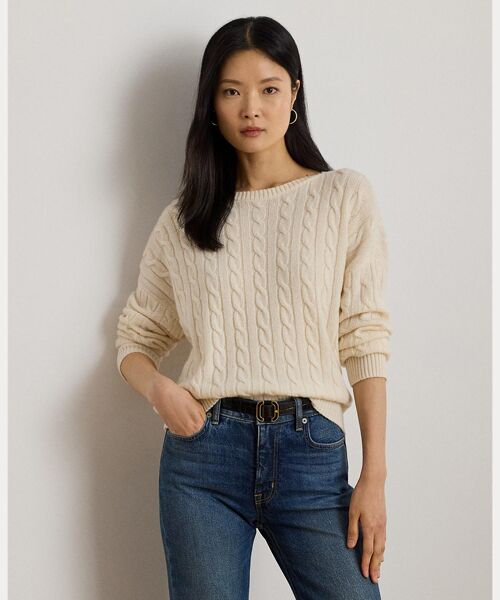 LAUREN RALPH LAUREN / ローレン ラルフ ローレン ニット・セーター | ケーブルニット ウールカシミヤ セーター | 詳細5
