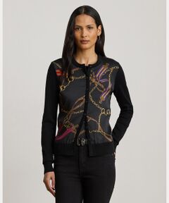 LAUREN RALPH LAUREN / ローレン ラルフ ローレン カーディガン・ボレロ | ベルティングプリント コットンブレンド カーディガン