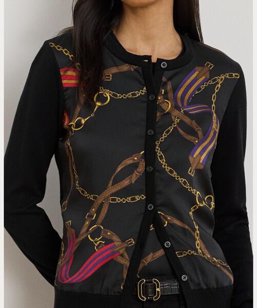 LAUREN RALPH LAUREN / ローレン ラルフ ローレン カーディガン・ボレロ | ベルティングプリント コットンブレンド カーディガン | 詳細4