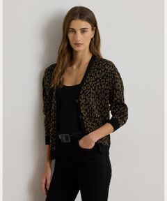 LAUREN RALPH LAUREN / ローレン ラルフ ローレン カーディガン・ボレロ | メタリック オセロット ダブルニット カーディガン