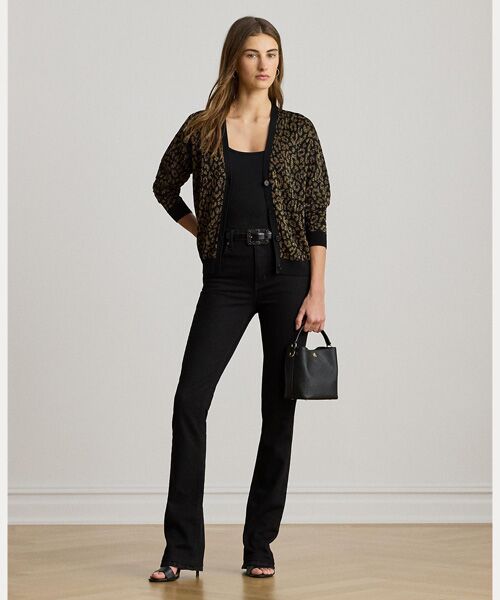 LAUREN RALPH LAUREN / ローレン ラルフ ローレン カーディガン・ボレロ | メタリック オセロット ダブルニット カーディガン | 詳細2
