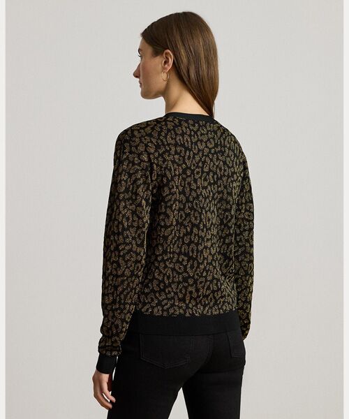 LAUREN RALPH LAUREN / ローレン ラルフ ローレン カーディガン・ボレロ | メタリック オセロット ダブルニット カーディガン | 詳細3