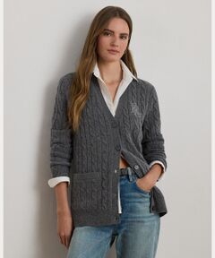 LAUREN RALPH LAUREN / ローレン ラルフ ローレン カーディガン・ボレロ | ケーブルニット ウールカシミヤ カーディガン