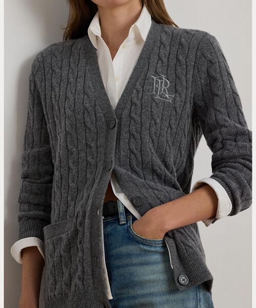 LAUREN RALPH LAUREN / ローレン ラルフ ローレン カーディガン・ボレロ | ケーブルニット ウールカシミヤ カーディガン | 詳細4
