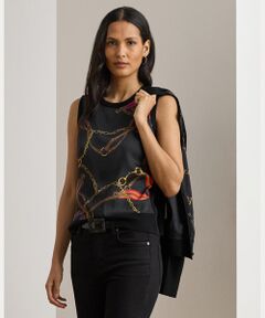 LAUREN RALPH LAUREN / ローレン ラルフ ローレン ニット・セーター | ベルティングプリント スリーブレス セーター