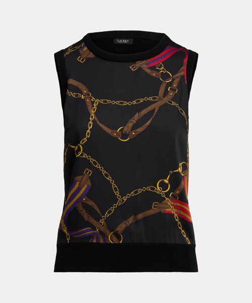 LAUREN RALPH LAUREN / ローレン ラルフ ローレン ニット・セーター | ベルティングプリント スリーブレス セーター | 詳細1