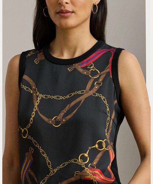 LAUREN RALPH LAUREN / ローレン ラルフ ローレン ニット・セーター | ベルティングプリント スリーブレス セーター | 詳細4