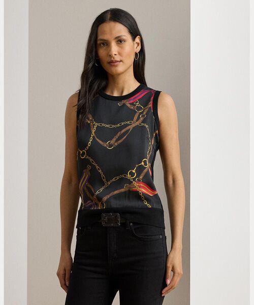 LAUREN RALPH LAUREN / ローレン ラルフ ローレン ニット・セーター | ベルティングプリント スリーブレス セーター | 詳細5