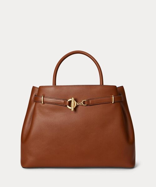 LAUREN RALPH LAUREN / ローレン ラルフ ローレン ハンドバッグ | レザー ラージ Blaike サッチェル（200ブラウン）