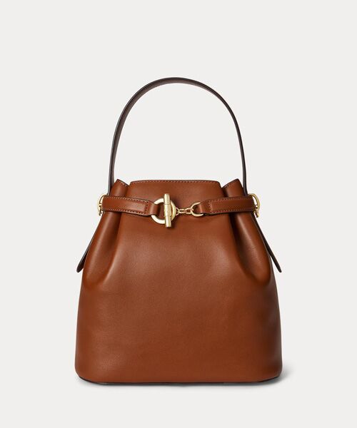 LAUREN RALPH LAUREN / ローレン ラルフ ローレン ショルダーバッグ | レザー ミディアム Blaike バケット バッグ（200ブラウン）
