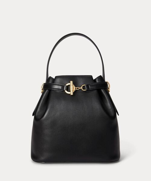 LAUREN RALPH LAUREN / ローレン ラルフ ローレン ショルダーバッグ | レザー ミディアム Blaike バケット バッグ（001ブラック）