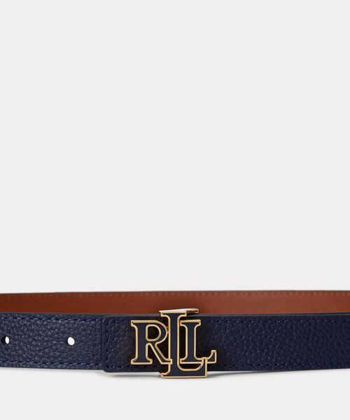 LAUREN RALPH LAUREN / ローレン ラルフ ローレン ベルト・サスペンダー | ロゴ リバーシブル レザー スキニー ベルト | 詳細1