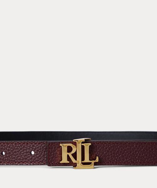 LAUREN RALPH LAUREN / ローレン ラルフ ローレン ベルト・サスペンダー | ロゴ リバーシブル レザー スキニー ベルト | 詳細1
