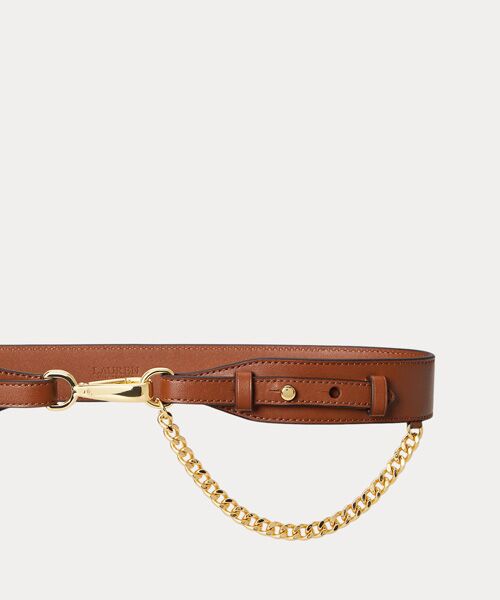 LAUREN RALPH LAUREN / ローレン ラルフ ローレン ベルト・サスペンダー | チェーントリム レザー ドッグクリップ ベルト | 詳細1