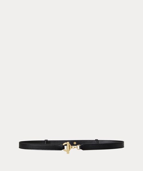 LAUREN RALPH LAUREN / ローレン ラルフ ローレン ベルト・サスペンダー | レザー トグル スキニー ベルト（001ブラック）
