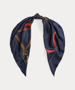 LAUREN RALPH LAUREN / ローレン ラルフ ローレン バンダナ・スカーフ | ベルティングプリント シルク スクエア スカーフ