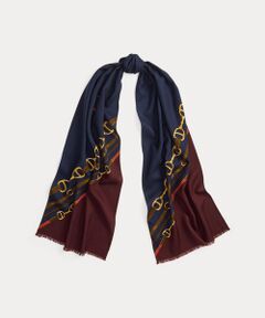 LAUREN RALPH LAUREN / ローレン ラルフ ローレン バンダナ・スカーフ | ロゴ ベルティングプリント ウール スカーフ