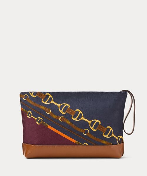 LAUREN RALPH LAUREN / ローレン ラルフ ローレン ポーチ | ベルティングプリント キャンバス ラージ ポーチ | 詳細1