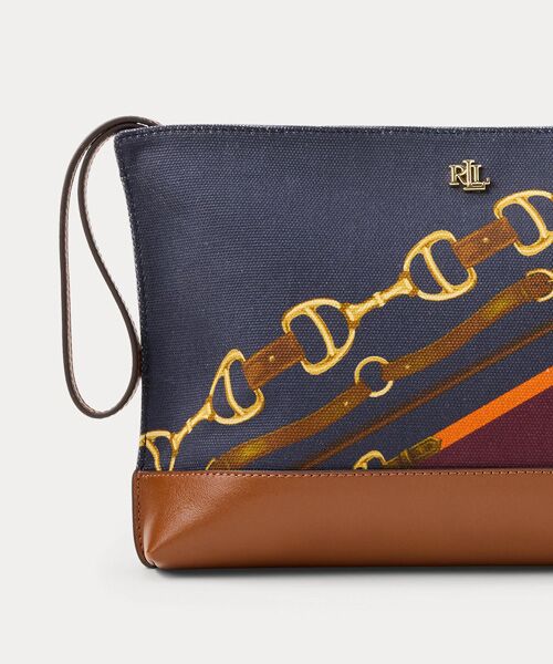 LAUREN RALPH LAUREN / ローレン ラルフ ローレン ポーチ | ベルティングプリント キャンバス ラージ ポーチ | 詳細3