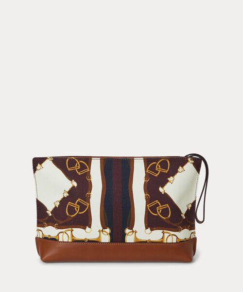 LAUREN RALPH LAUREN / ローレン ラルフ ローレン ポーチ | エクエステリアンプリント キャンバス ラージ ポーチ | 詳細1
