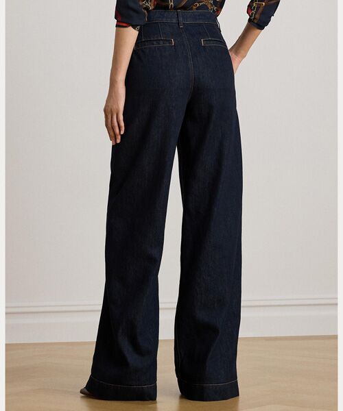 LAUREN RALPH LAUREN / ローレン ラルフ ローレン デニムパンツ | プリーテッド ハイライズ ワイドレッグ ジーンズ | 詳細4