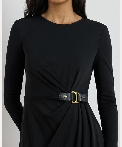 LAUREN RALPH LAUREN / ローレン ラルフ ローレン ミニ丈・ひざ丈ワンピース | バックルトリム ストレッチ ジャージー ドレス | 詳細4