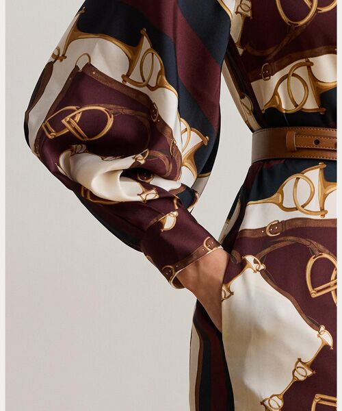 LAUREN RALPH LAUREN / ローレン ラルフ ローレン ロング・マキシ丈ワンピース | エクエステリアンプリント ツイル ミディ シャツドレス | 詳細4