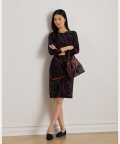LAUREN RALPH LAUREN / ローレン ラルフ ローレン ミニ丈・ひざ丈ワンピース | プリント ジャージー スリークォータースリーブ ドレス